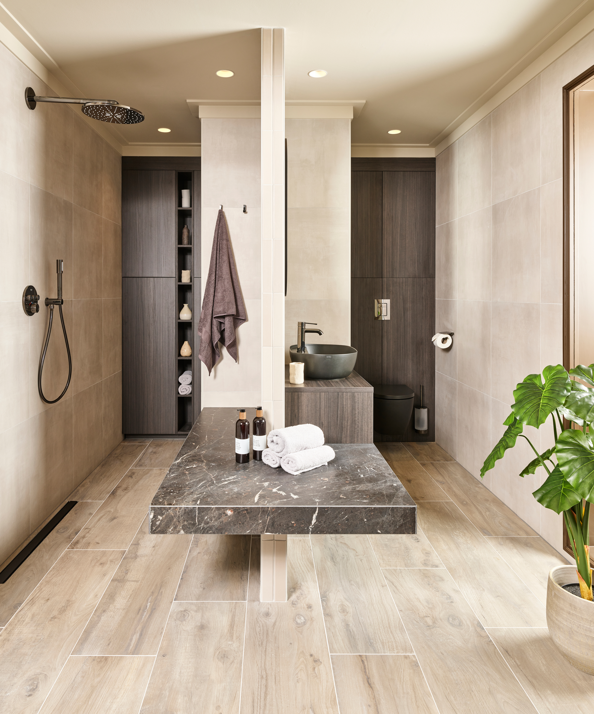 Beige badkamers