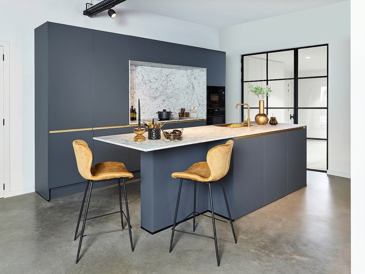 Blauw grijze keuken