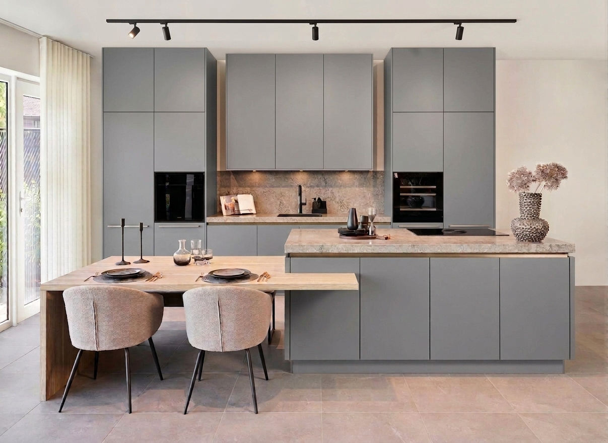 Blauw grijze keuken